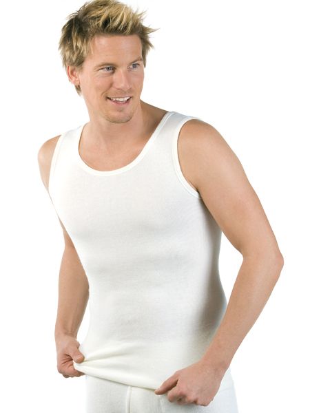 Medima Unterwäsche Unterhemd Tank Top ärmellos (Angora und Baumwolle) weiss Herren (Gr. XL-XXL)